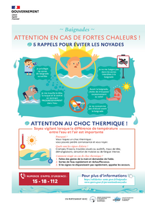 Flyer riques baignade en période fortes chaleur