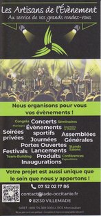 Flyer Les Artisans de l'évènement